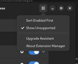 Extension Manager Upgrade Assistant